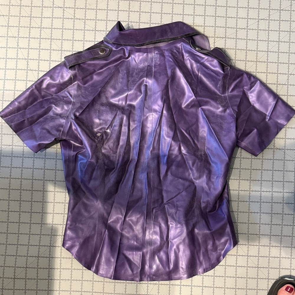 Westbound Metallic Purple Latex Blouse - Picture 3 of 3